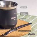 Mate de Acero Inoxidable Vaso Negro con Bombilla 2