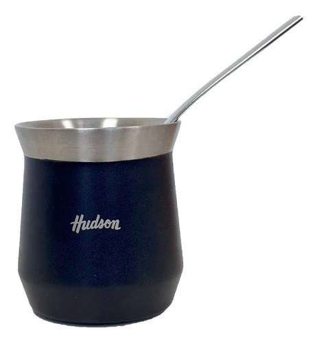 Mate de Acero Inoxidable Vaso Negro con Bombilla 6