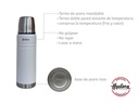 Termo Acero Inoxidable 500ml Blanco 4