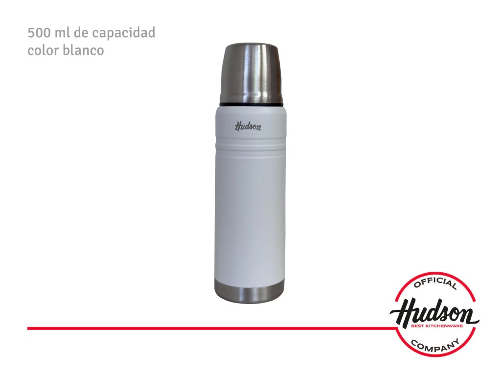 Termo Acero Inoxidable 500ml Blanco 5