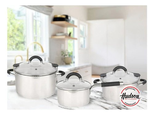 Batería de Cocina Acero Inoxidable 6 Piezas