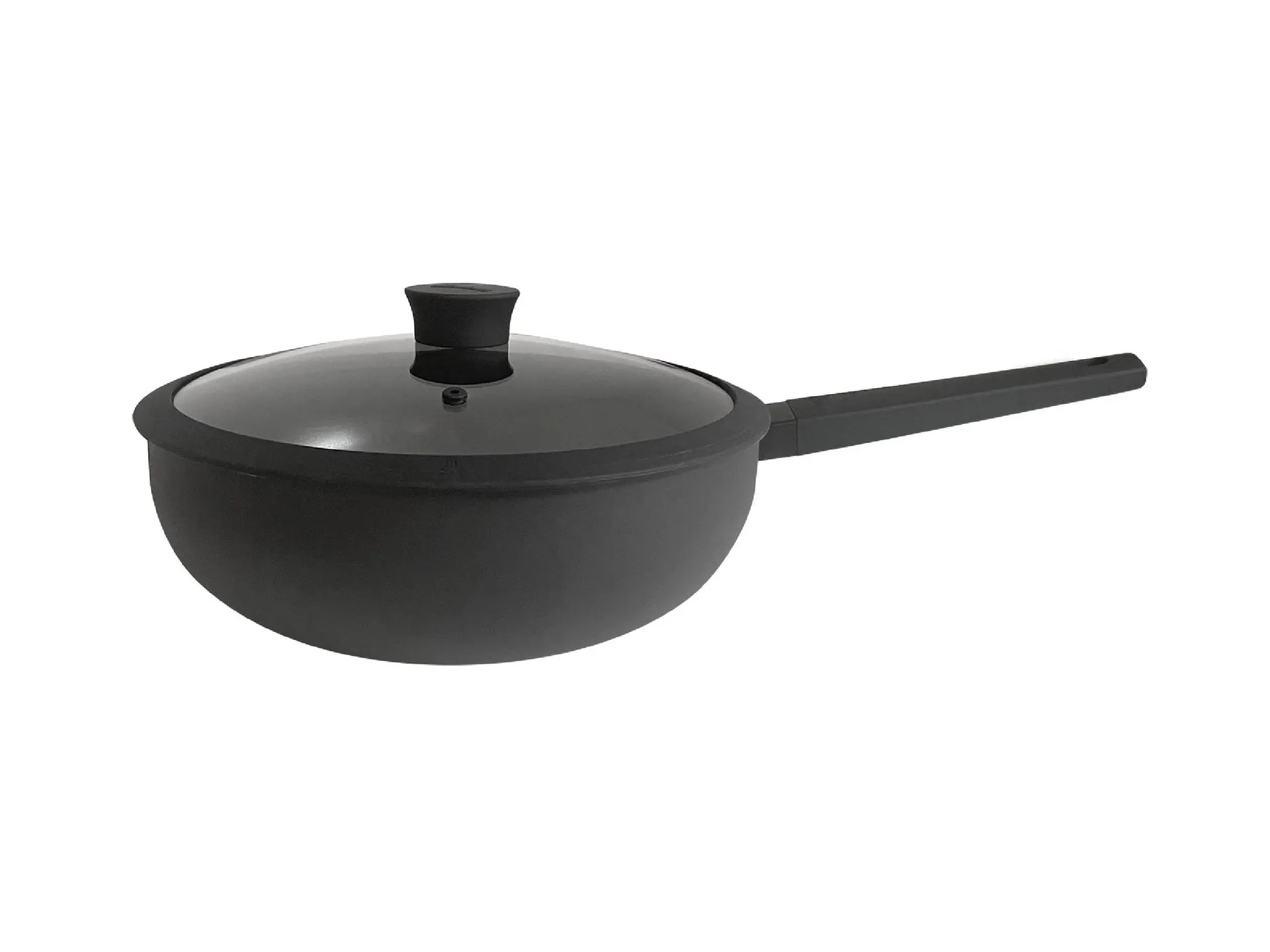 Wok Aluminio Antiadherente C/Tapa Cristal 28cm Daily