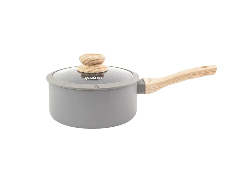 Cacerola Antiadherente Granito Gris 18cm con Tapa