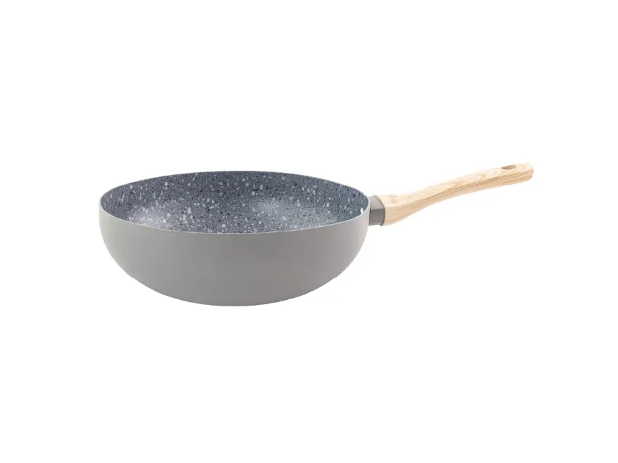 Wok Aluminio Antiadherente Granito Gris 28cm