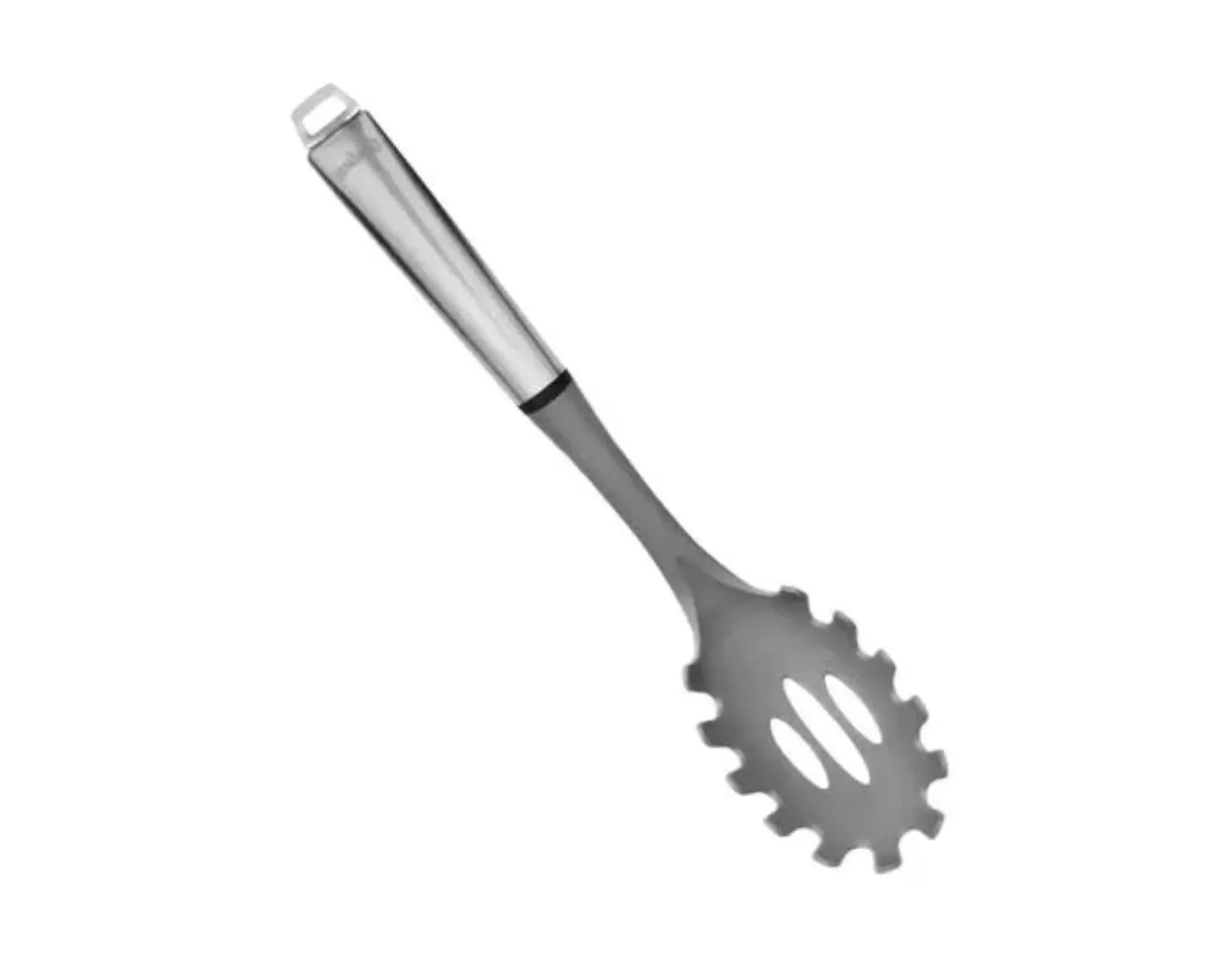 [26HOHUUT07G] Cuchara para Pastas de Nylon Gris con Mango de Acero Inoxidable