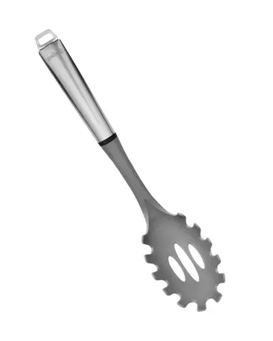 Cuchara para Pastas de Nylon Gris con Mango de Acero Inoxidable