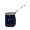 Mate de Acero Inoxidable Vaso Negro con Bombilla