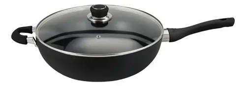 [26HOHUDAY18] LINEA DAILY Wok de 32 cm Alumino Antiadherente + Tapa de Vidrio