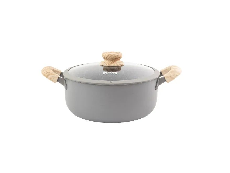 Cacerola / Olla Antiadherente Granito Gris 20cm con Tapa